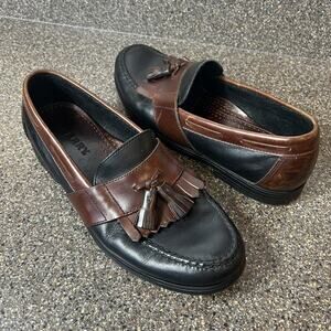 Sperry Top-Sider Mens 9M Black/Brown Leather Loafer Comfort Casual Slip On Shoes